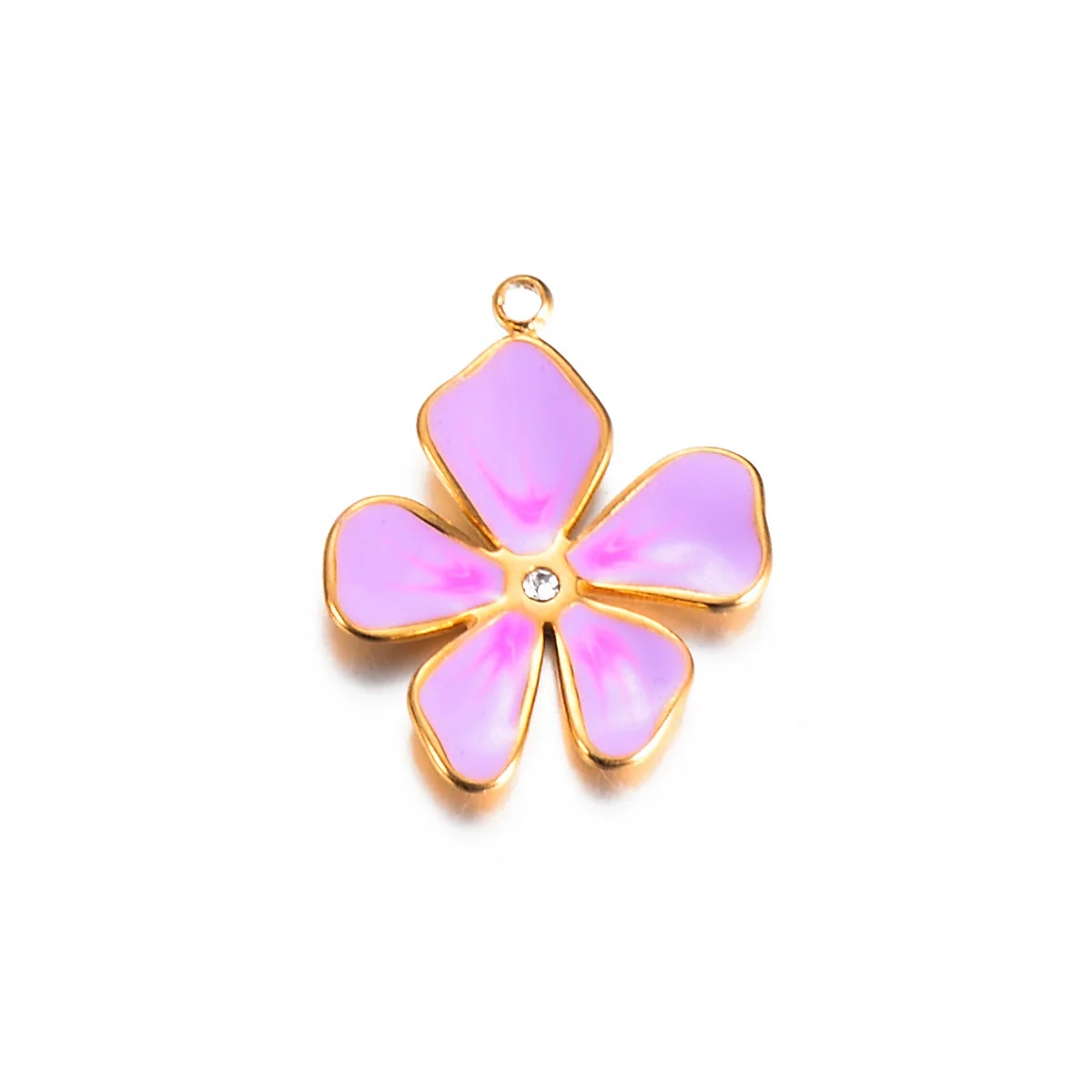 Stainless Steel Fivepetal Flower Drop Oil Jewelry Accessories Earrings Pendant Diy Handmade Material - Image 9