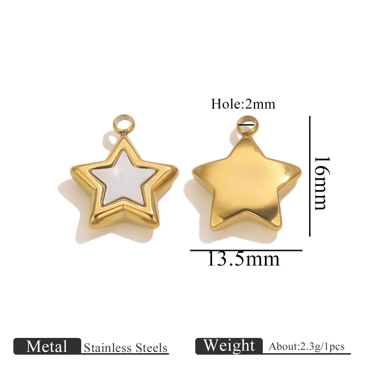 Stainless Steel Fivepointed Star Fanshaped Water Drop Pendant Electroplated Ladies Necklace Accessory - Image 6