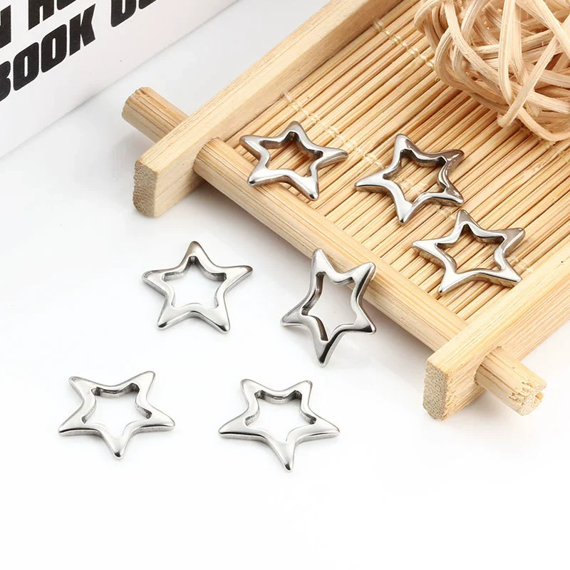 Stainless Steel Fivepointed Star Jewelry Accessories Pendant For Diy Necklace Bracelet Earrings Electroplated Simple Fashion