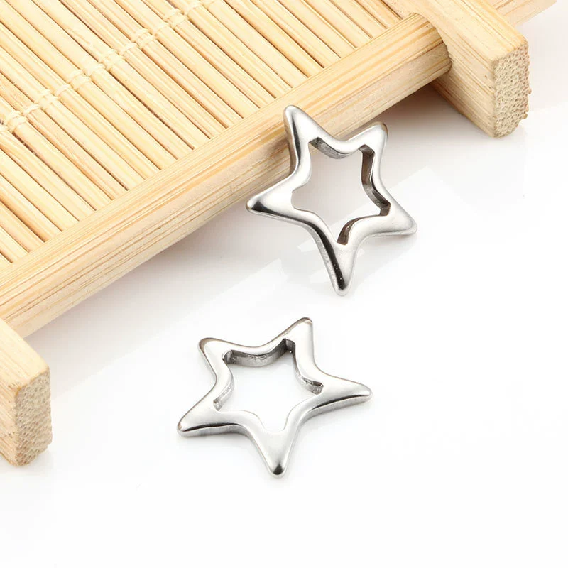Stainless Steel Fivepointed Star Jewelry Accessories Pendant For Diy Necklace Bracelet Earrings Electroplated Simple Fashion - Image 3