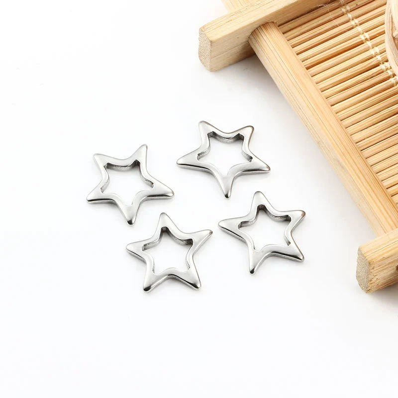 Stainless Steel Fivepointed Star Jewelry Accessories Pendant For Diy Necklace Bracelet Earrings Electroplated Simple Fashion - Image 4