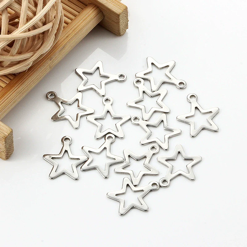 Stainless Steel Fivepointed Star Pendant Jewelry Accessories Electrolysis