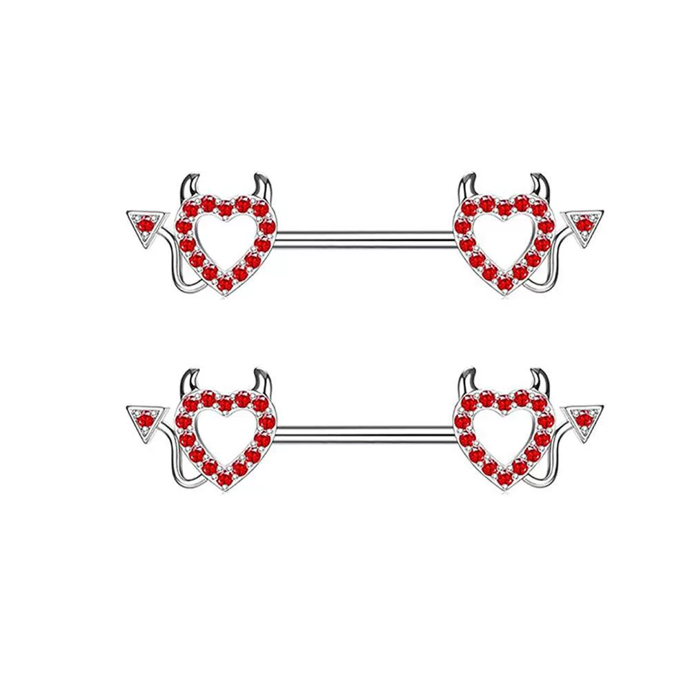 Stainless Steel Flower Zircon Nipple Ring Piercing Jewelry Electroplated - Image 14