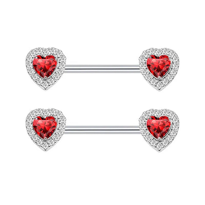 Stainless Steel Flower Zircon Nipple Ring Piercing Jewelry Electroplated - Image 8