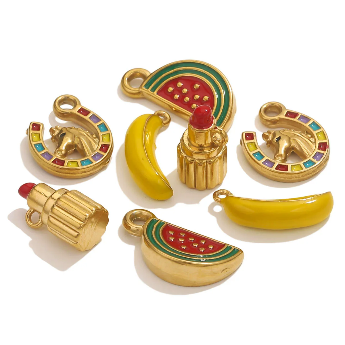 Stainless Steel Fruit Style Totem Pattern Electroplated Diy Accessories - Image 4