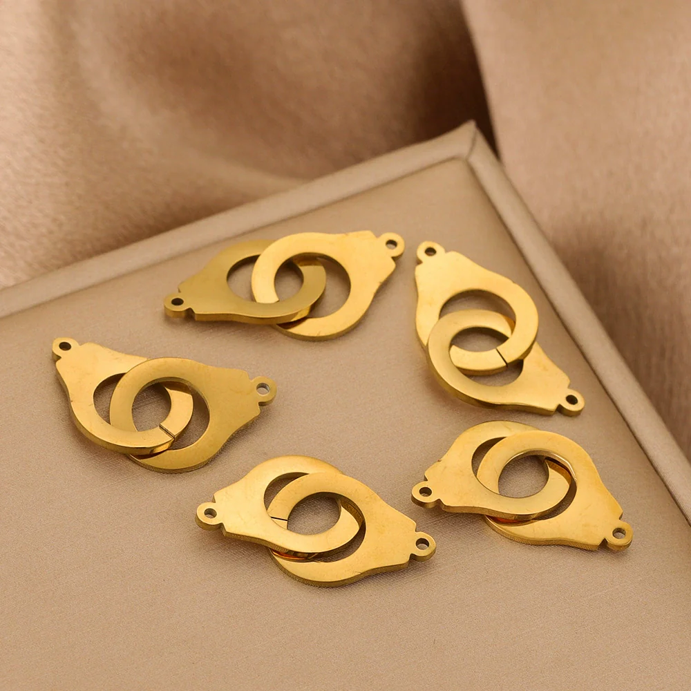 Stainless Steel Geometric Baking Paint Round Sliding Ring Buckle Diy Jewelry Accessories Pendant Bracelet Necklace - Image 4