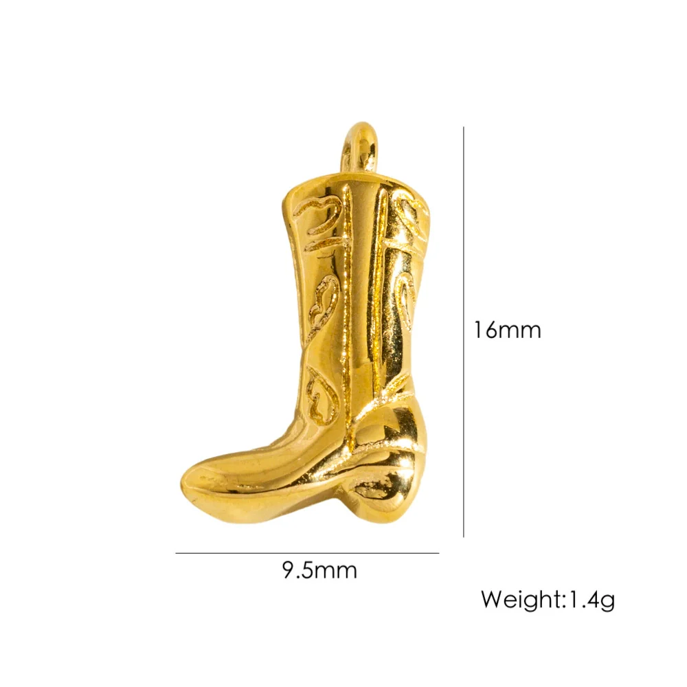 Stainless Steel Geometric Boots Tower Love Oil Drop Shell Pendant Jewelry Accessories With Vacuum In Furnace Electroplating - Image 10