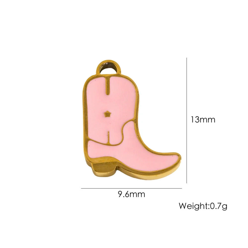 Stainless Steel Geometric Boots Tower Love Oil Drop Shell Pendant Jewelry Accessories With Vacuum In Furnace Electroplating - Image 13