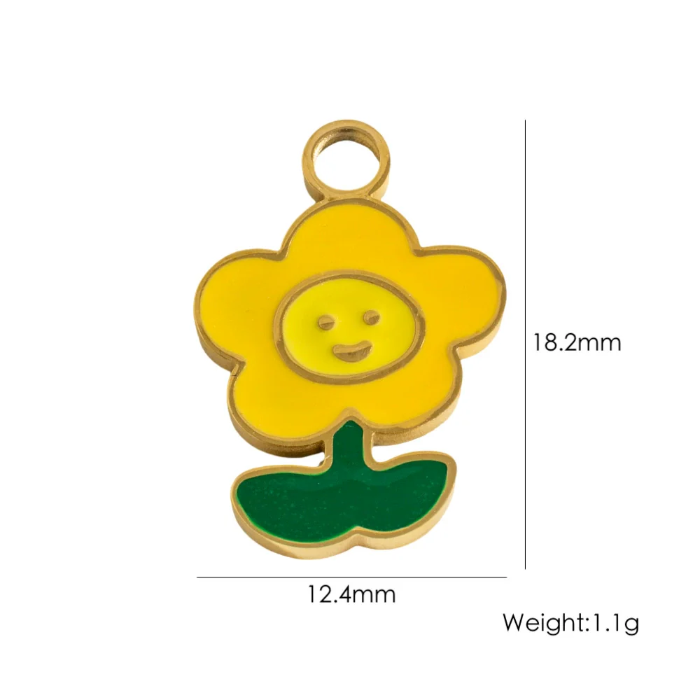 Stainless Steel Geometric Boots Tower Love Oil Drop Shell Pendant Jewelry Accessories With Vacuum In Furnace Electroplating - Image 16