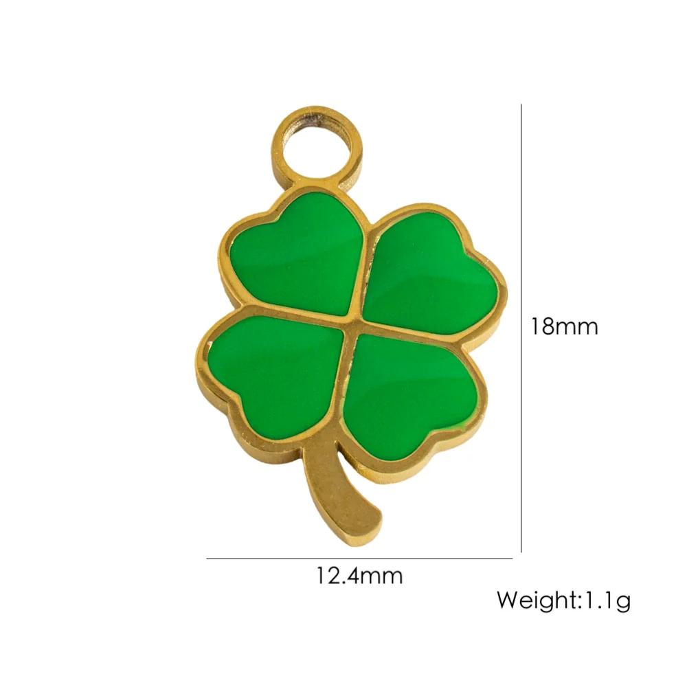 Stainless Steel Geometric Boots Tower Love Oil Drop Shell Pendant Jewelry Accessories With Vacuum In Furnace Electroplating - Image 17