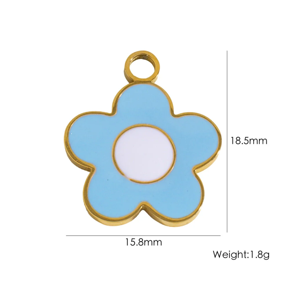 Stainless Steel Geometric Boots Tower Love Oil Drop Shell Pendant Jewelry Accessories With Vacuum In Furnace Electroplating - Image 19