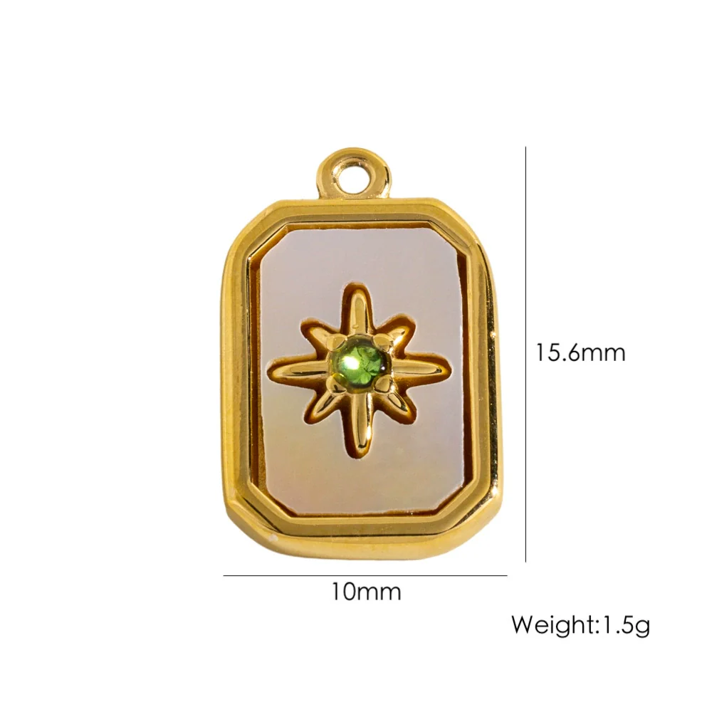 Stainless Steel Geometric Boots Tower Love Oil Drop Shell Pendant Jewelry Accessories With Vacuum In Furnace Electroplating - Image 21