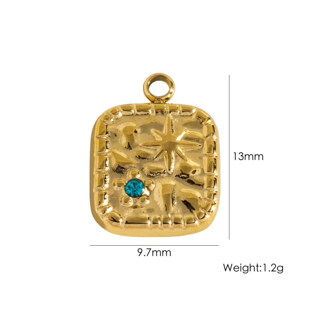 Stainless Steel Geometric Boots Tower Love Oil Drop Shell Pendant Jewelry Accessories With Vacuum In Furnace Electroplating - Image 9