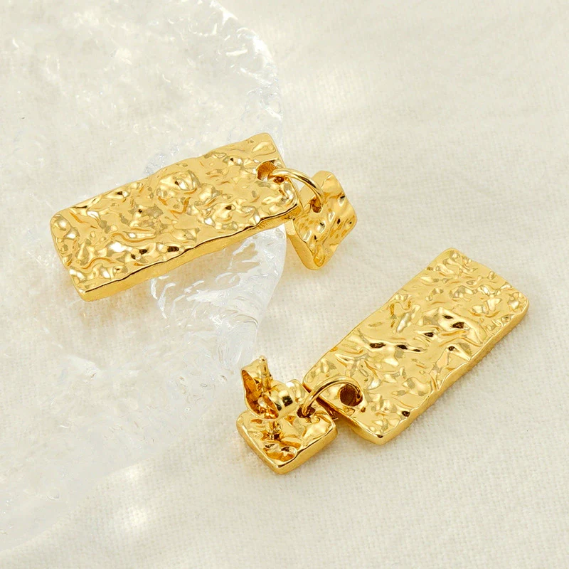 316L Stainless Steel Geometric Buckle Earrings For Women Gold Plated Jewelry - Image 2