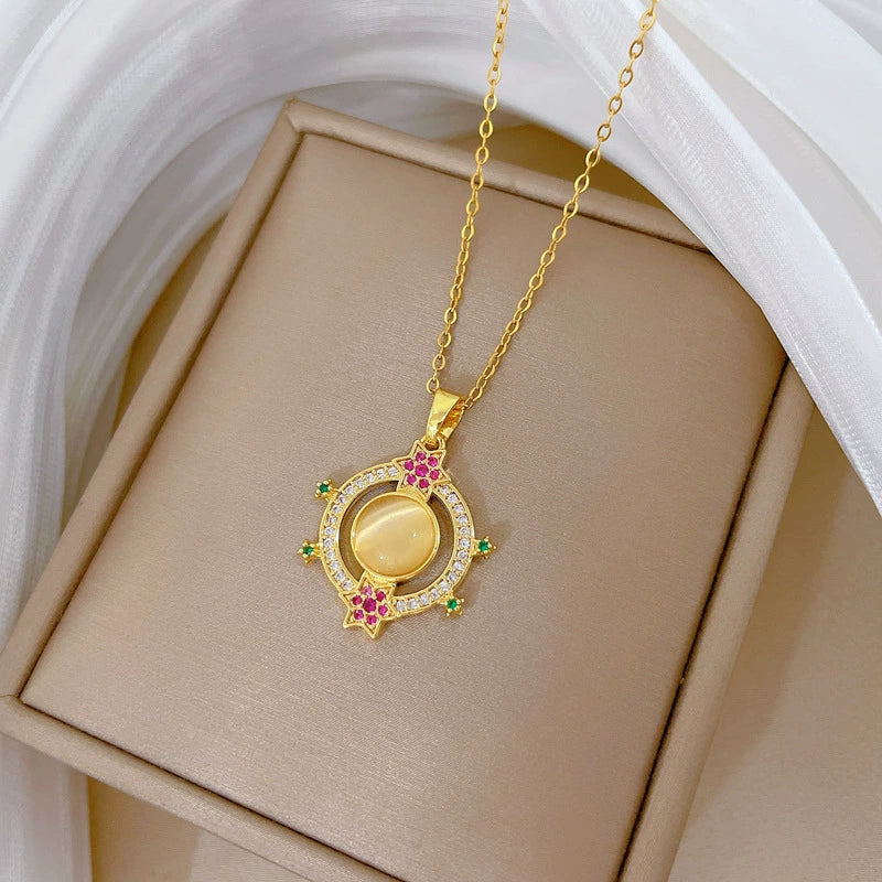 Stainless Steel Geometric Cartoon Style Ring And Necklace - Image 3