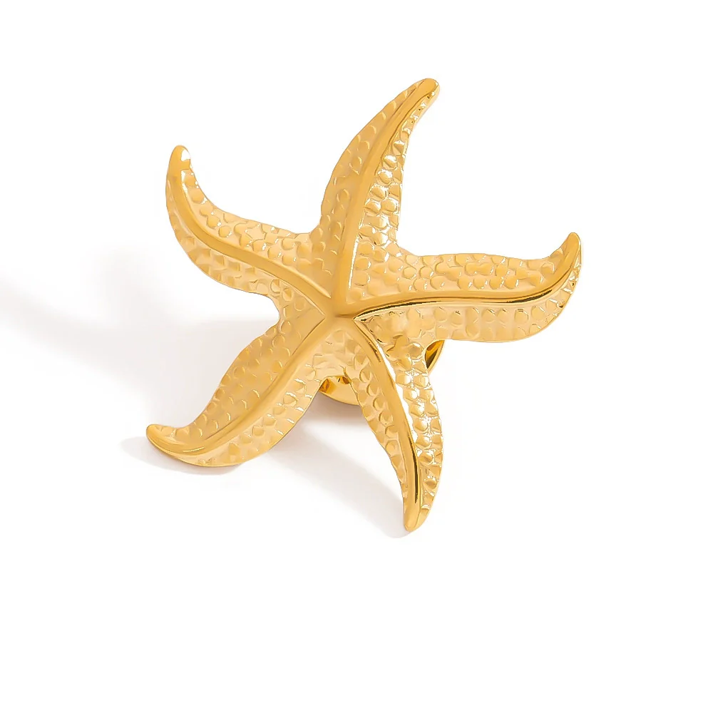 Stainless Steel Geometric Croissant Brooch Electroplated Urban Simplicity Jewelry - Image 5