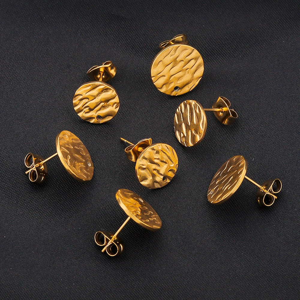 Stainless Steel Geometric Cylindrical Stud Earrings Jewelry Accessories With Electroplating - Image 4