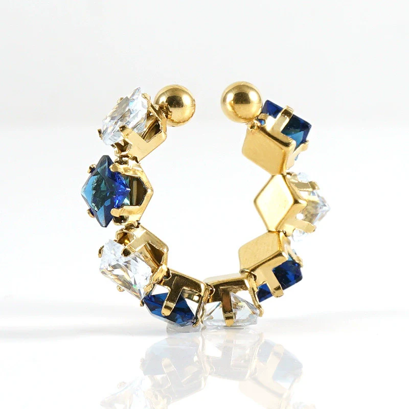 316L Stainless Steel Geometric Diamond Ring For Women Fashion Jewelry - Image 20