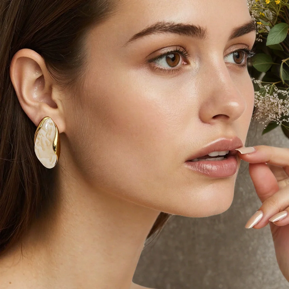 Stainless Steel Geometric Fashion Minimalist Electroplated Earrings