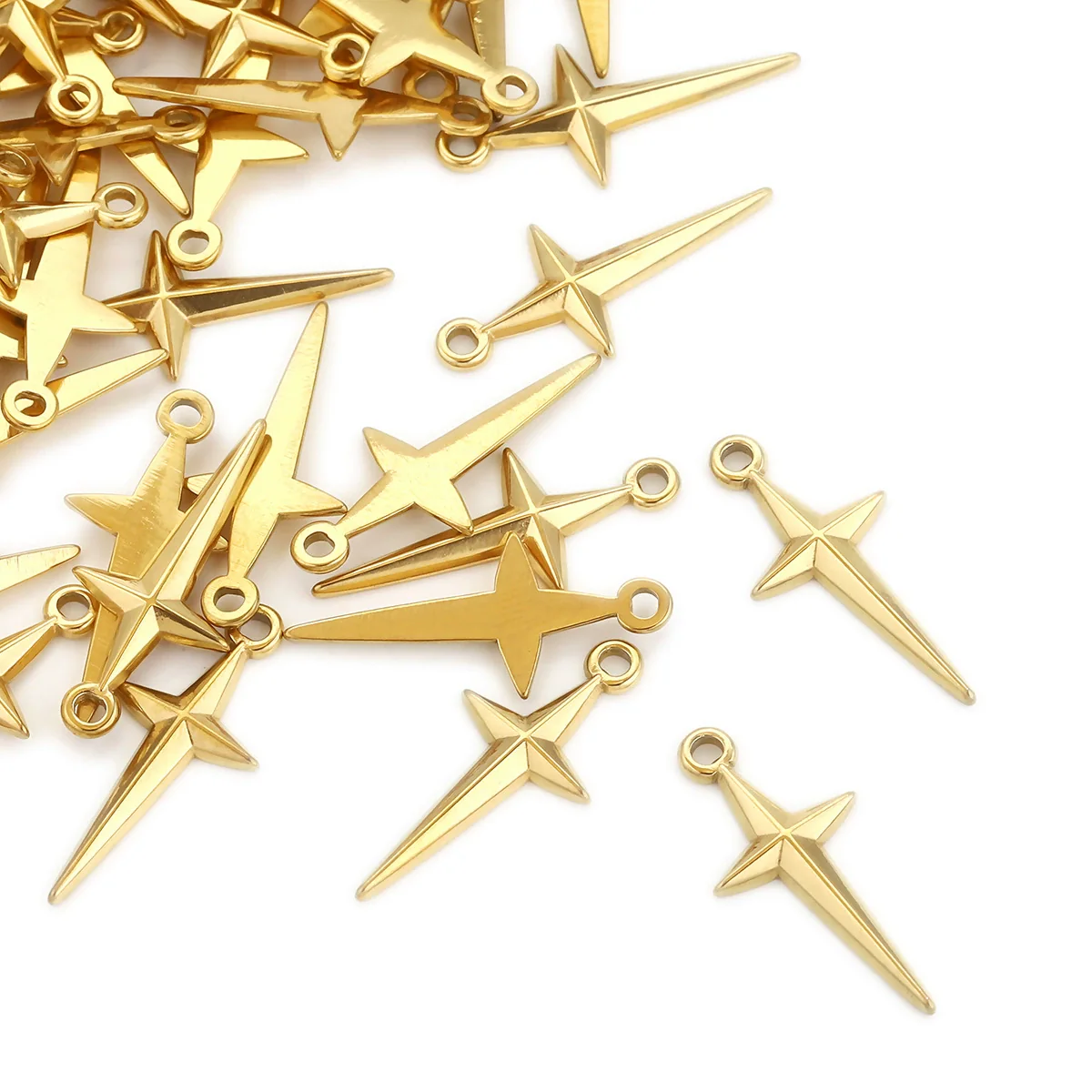 Stainless Steel Geometric Fish Pattern Jewelry Supplies For Diy Bracelet Necklace Pendant Earrings With Electroplating - Image 3