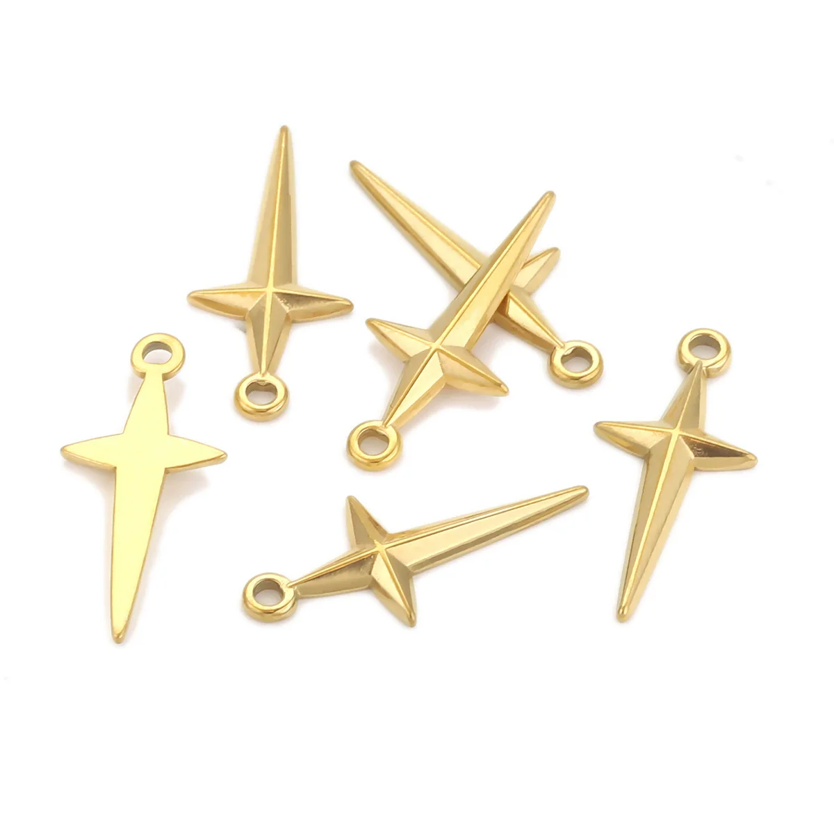 Stainless Steel Geometric Fish Pattern Jewelry Supplies For Diy Bracelet Necklace Pendant Earrings With Electroplating - Image 4
