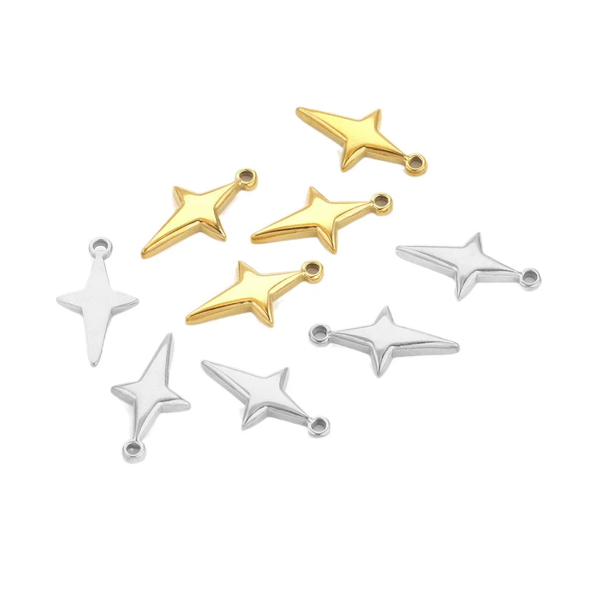 Stainless Steel Geometric Fish Pattern Jewelry Supplies For Diy Bracelet Necklace Pendant Earrings With Electroplating - Image 5