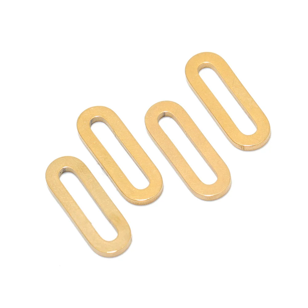 Stainless Steel Geometric Flattened Oval Rectangular Pendants Diy Bracelet Necklace Accessories Electroplated
