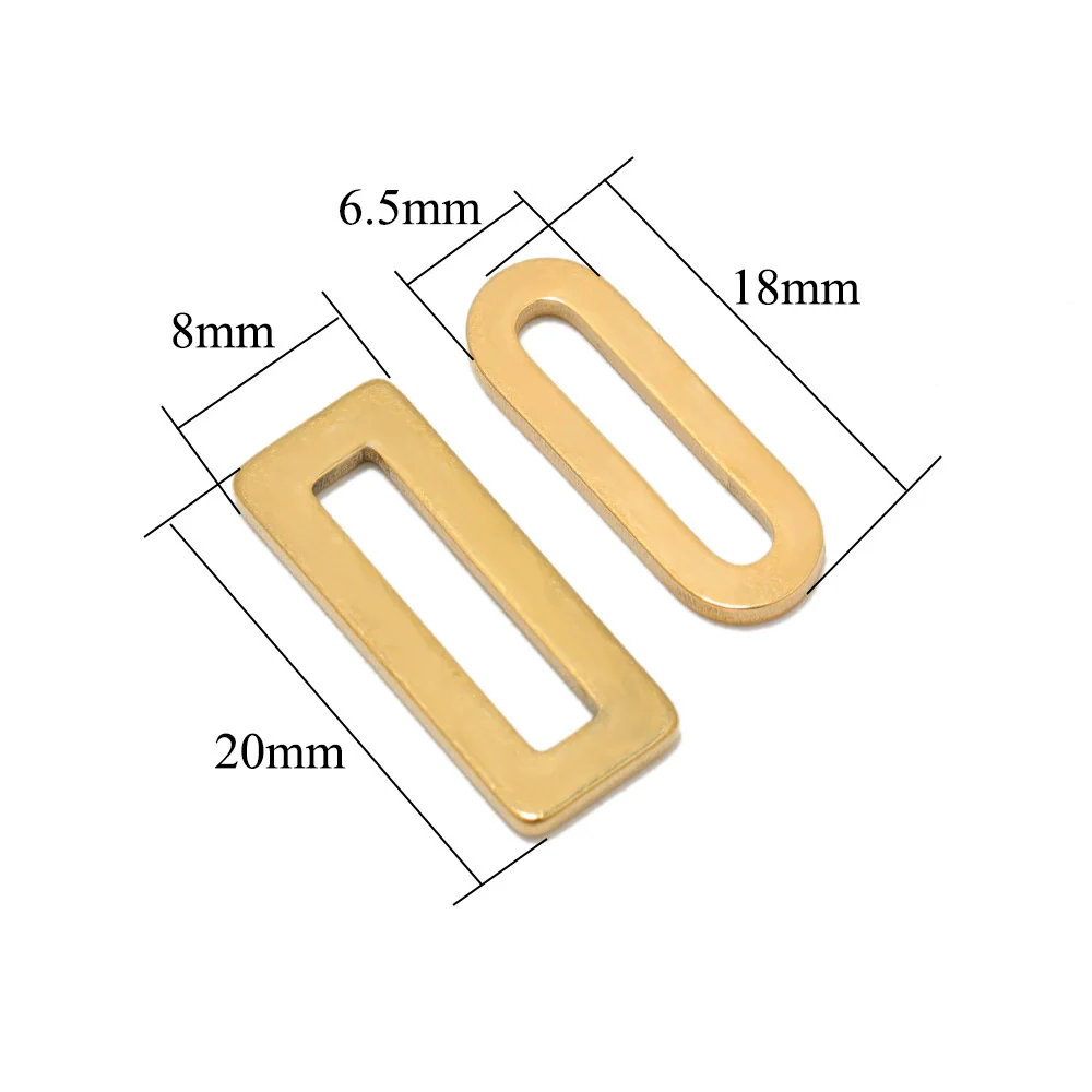 Stainless Steel Geometric Flattened Oval Rectangular Pendants Diy Bracelet Necklace Accessories Electroplated - Image 2
