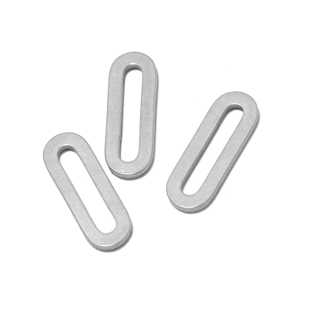 Stainless Steel Geometric Flattened Oval Rectangular Pendants Diy Bracelet Necklace Accessories Electroplated - Image 4