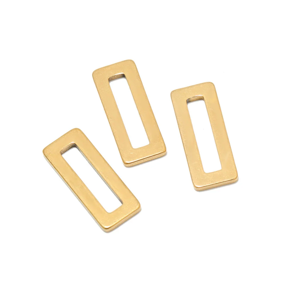 Stainless Steel Geometric Flattened Oval Rectangular Pendants Diy Bracelet Necklace Accessories Electroplated - Image 5