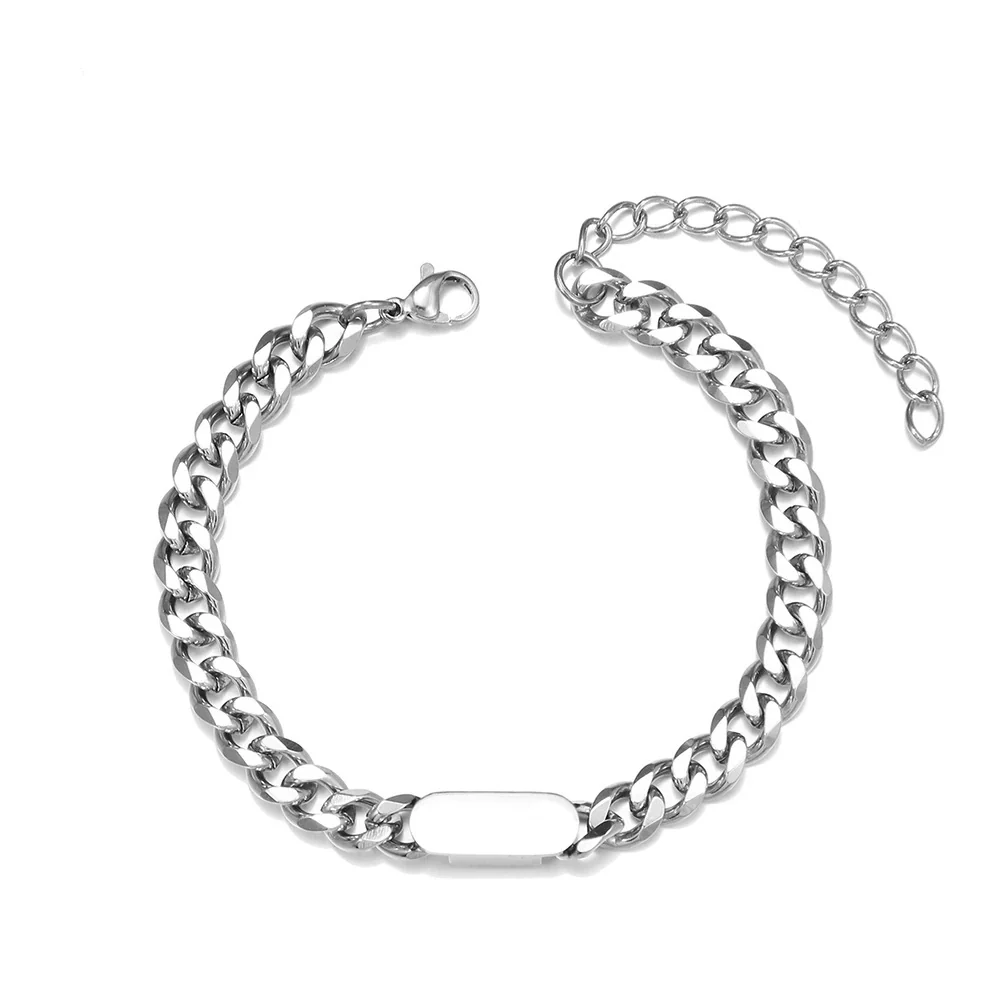 Stainless Steel Geometric Handmade Cuban Chain Bracelet Unisex - Image 5