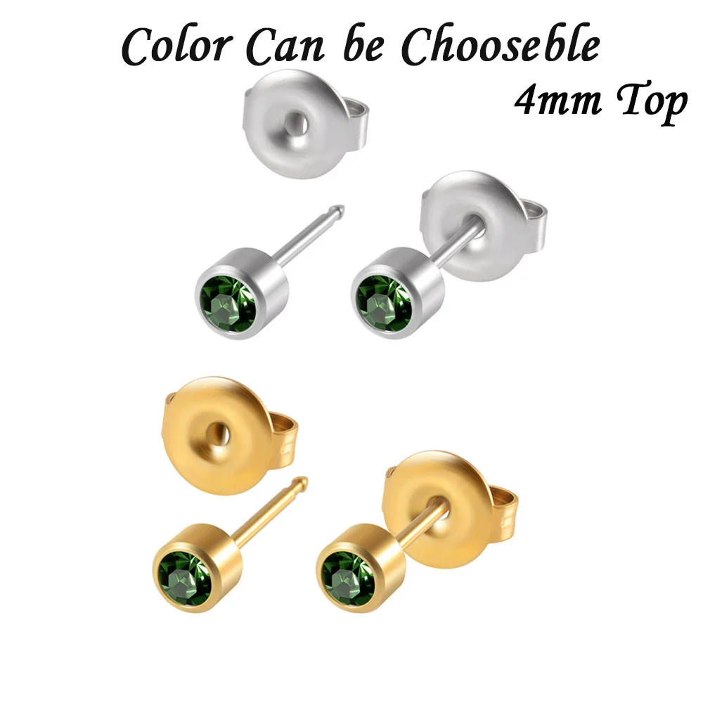 Stainless Steel Geometric Heartshaped Rhinestone Electroplated Ear Studs With Flower Design - Image 33