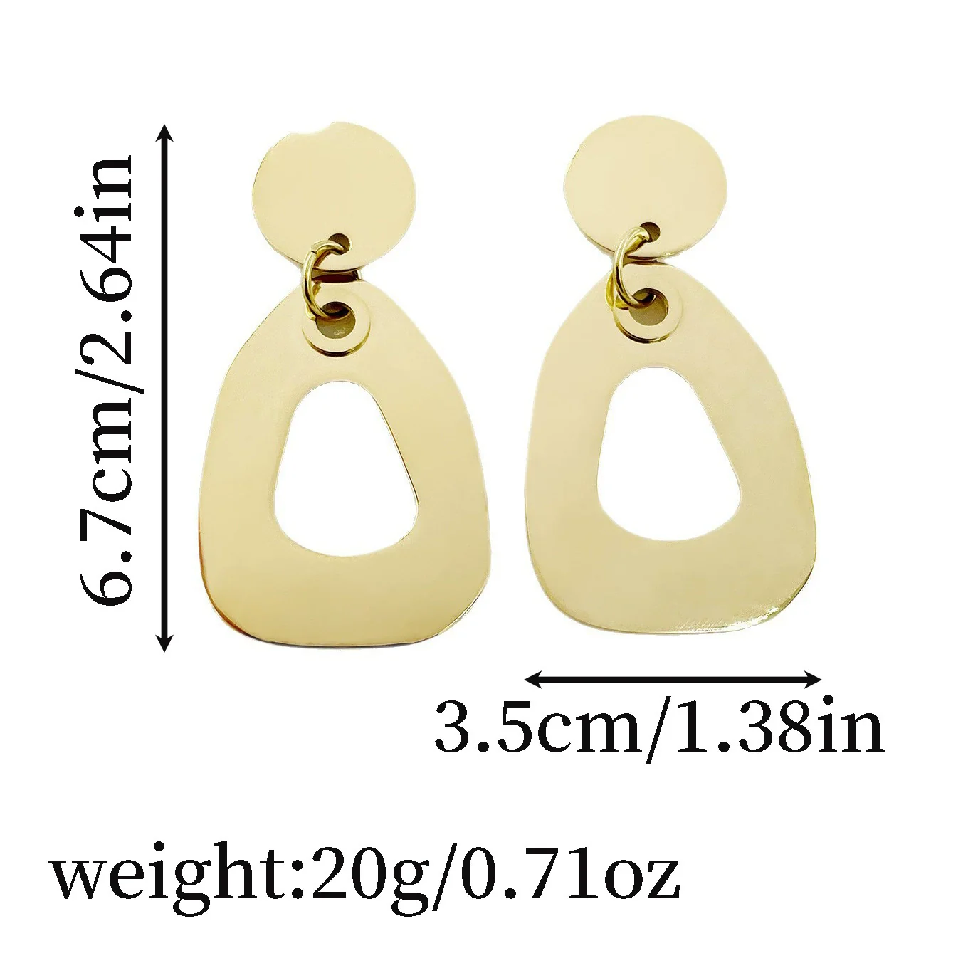 Stainless Steel Geometric Hollow Electroplated Earrings - Image 4