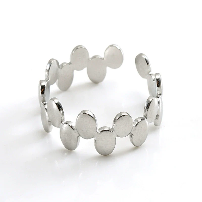 316L Stainless Steel Geometric Irregular Ring Electroplated - Image 5