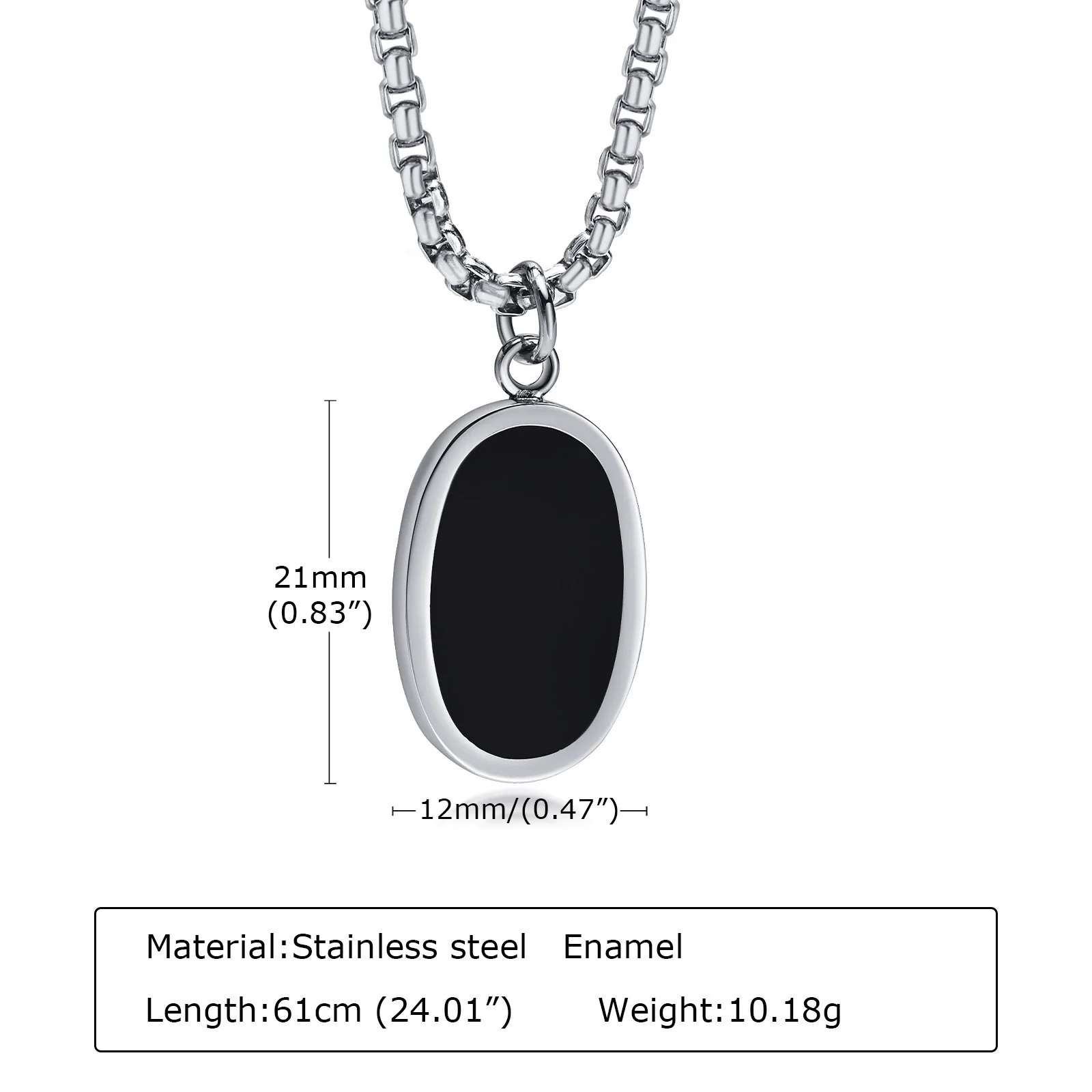 Stainless Steel Geometric Natural Stone Abalone Pendant Necklace For Men - Image 6