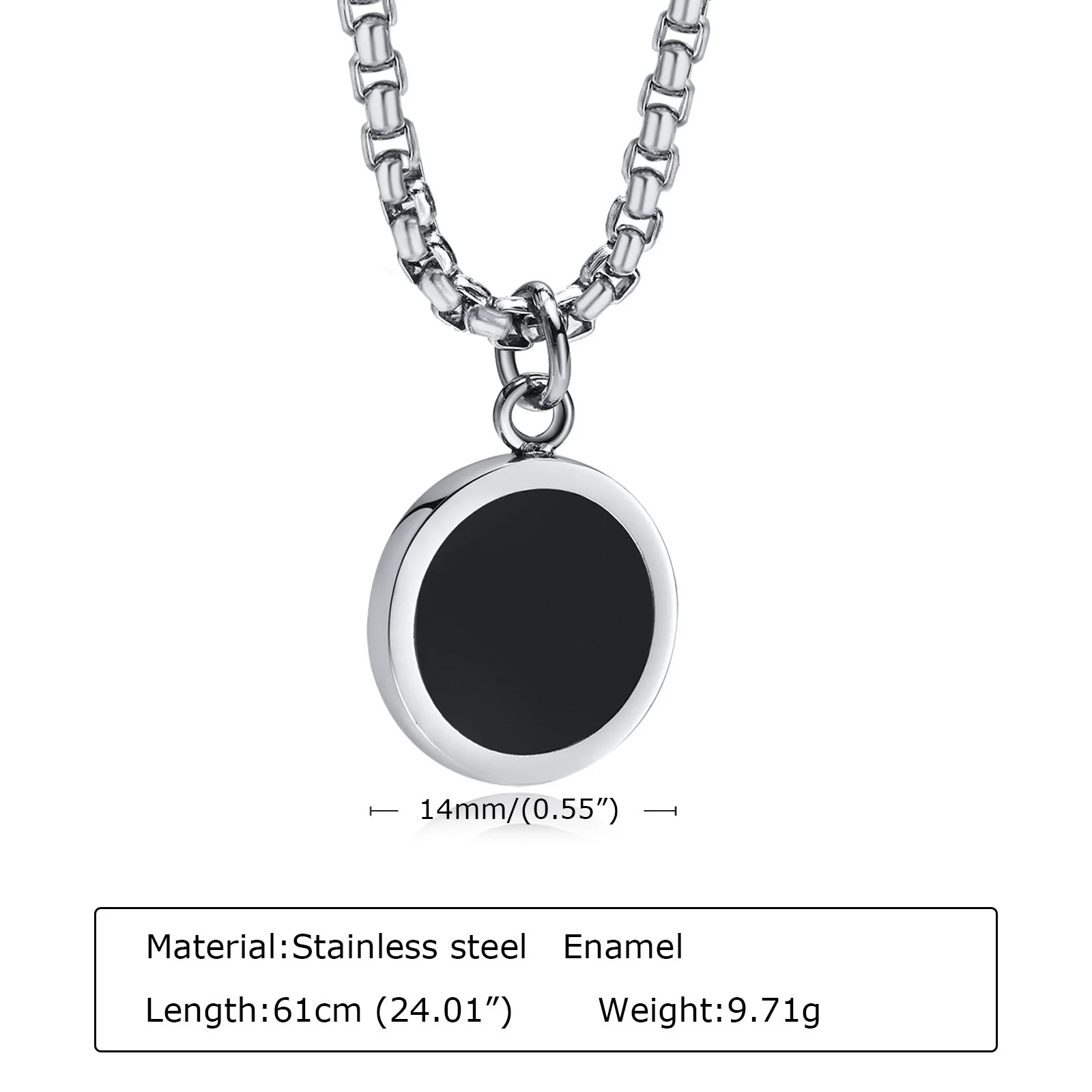 Stainless Steel Geometric Natural Stone Abalone Pendant Necklace For Men - Image 7