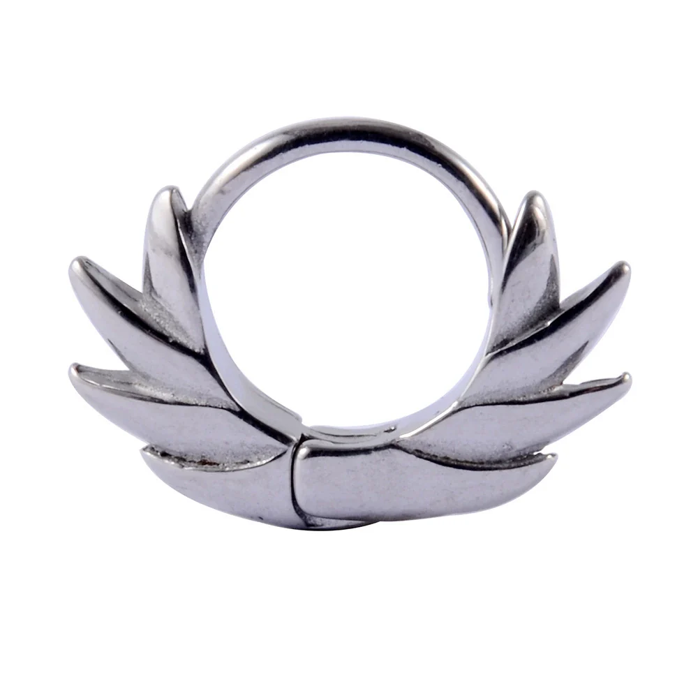 Stainless Steel Geometric Oiltreated Leaves Twist Wings Punk Retro Earring - Image 16