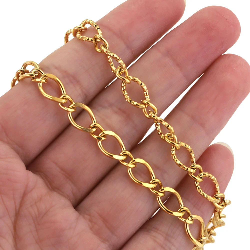 Stainless Steel Geometric Oval Knot Chain Jewelry Accessories With Totem Pattern And Electroplating For Diy Necklace Bracelet Hiphop Style - Image 2