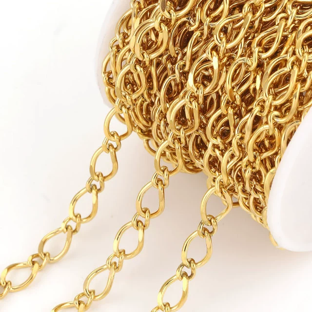 Stainless Steel Geometric Oval Knot Chain Jewelry Accessories With Totem Pattern And Electroplating For Diy Necklace Bracelet Hiphop Style - Image 6
