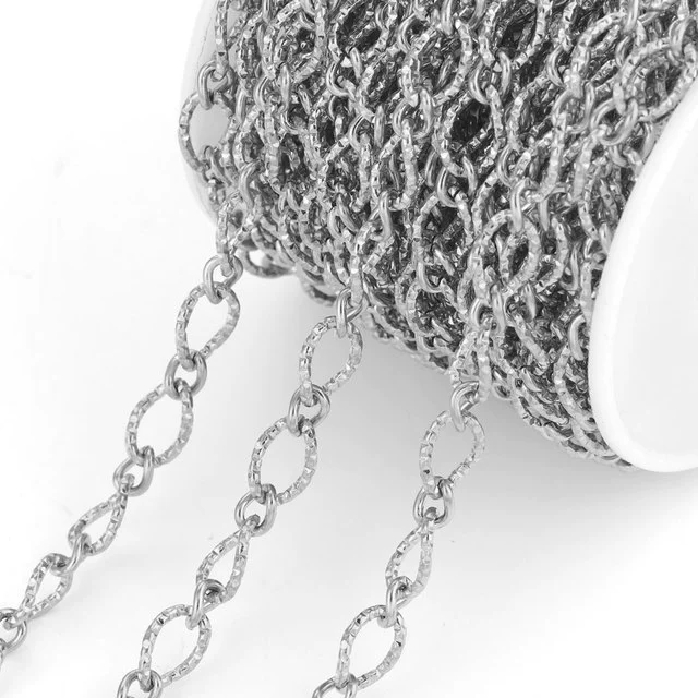Stainless Steel Geometric Oval Knot Chain Jewelry Accessories With Totem Pattern And Electroplating For Diy Necklace Bracelet Hiphop Style - Image 9