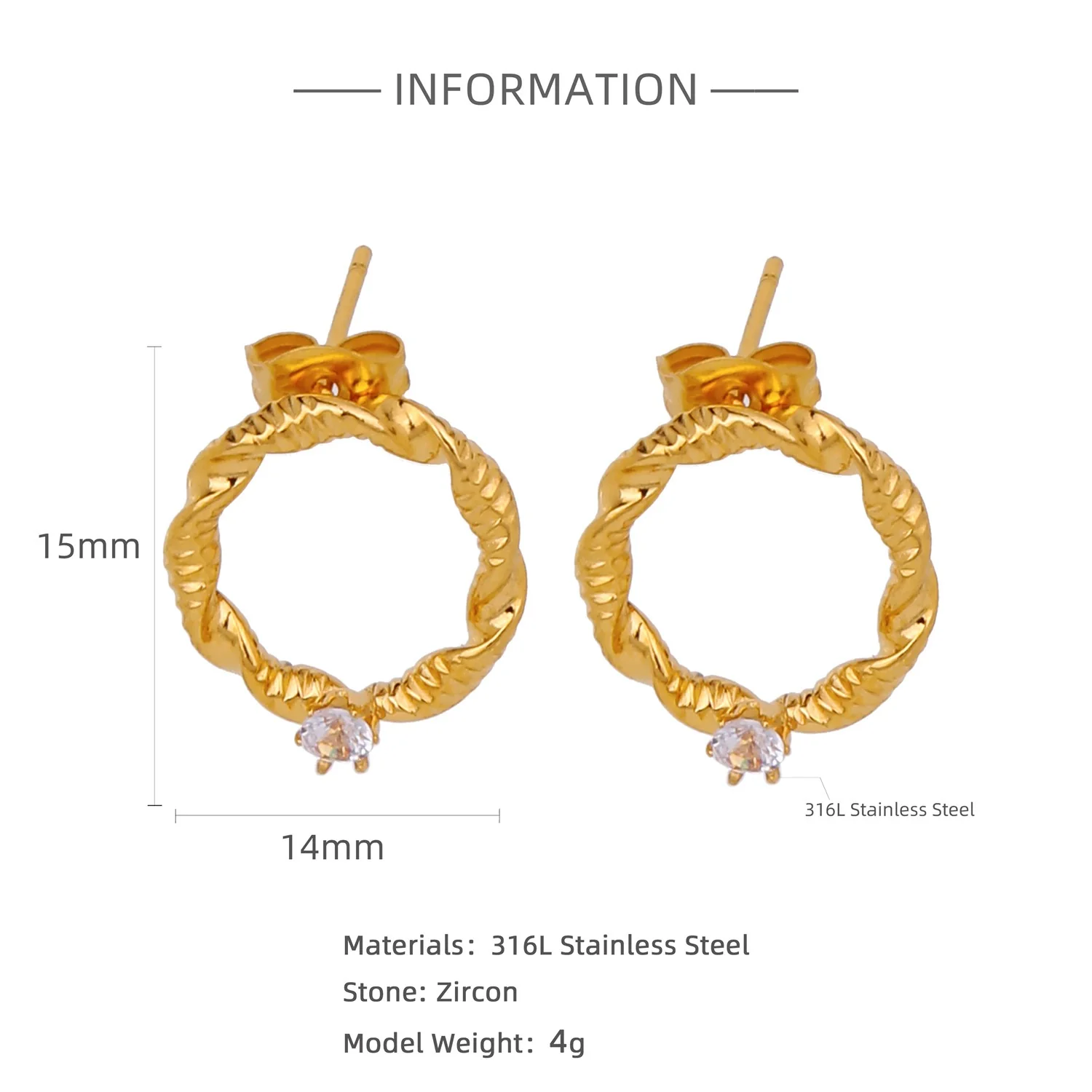 Stainless Steel Geometric Pendant Earrings With Electroplating - Image 20