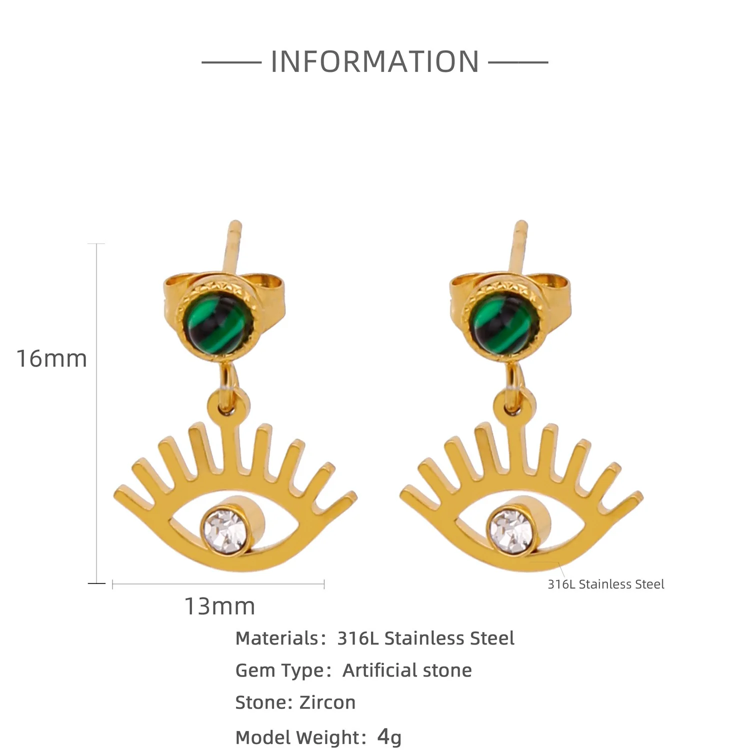 Stainless Steel Geometric Pendant Earrings With Electroplating - Image 22