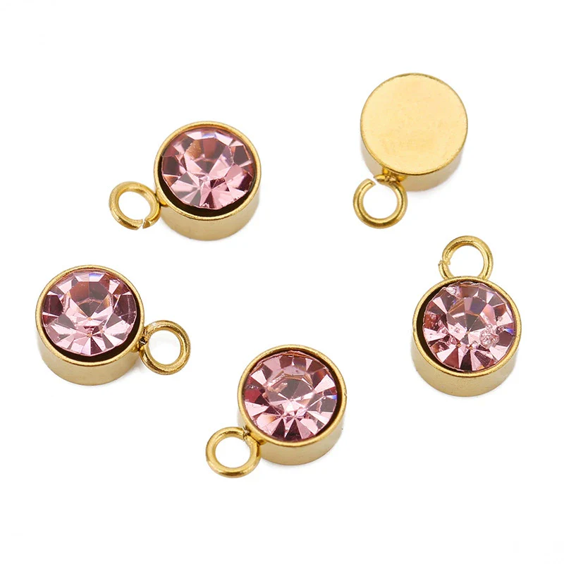 Stainless Steel Geometric Smooth Inlay Zircon Pendant And Bracelet Accessories - Image 6
