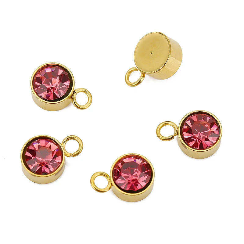 Stainless Steel Geometric Smooth Inlay Zircon Pendant And Bracelet Accessories - Image 8