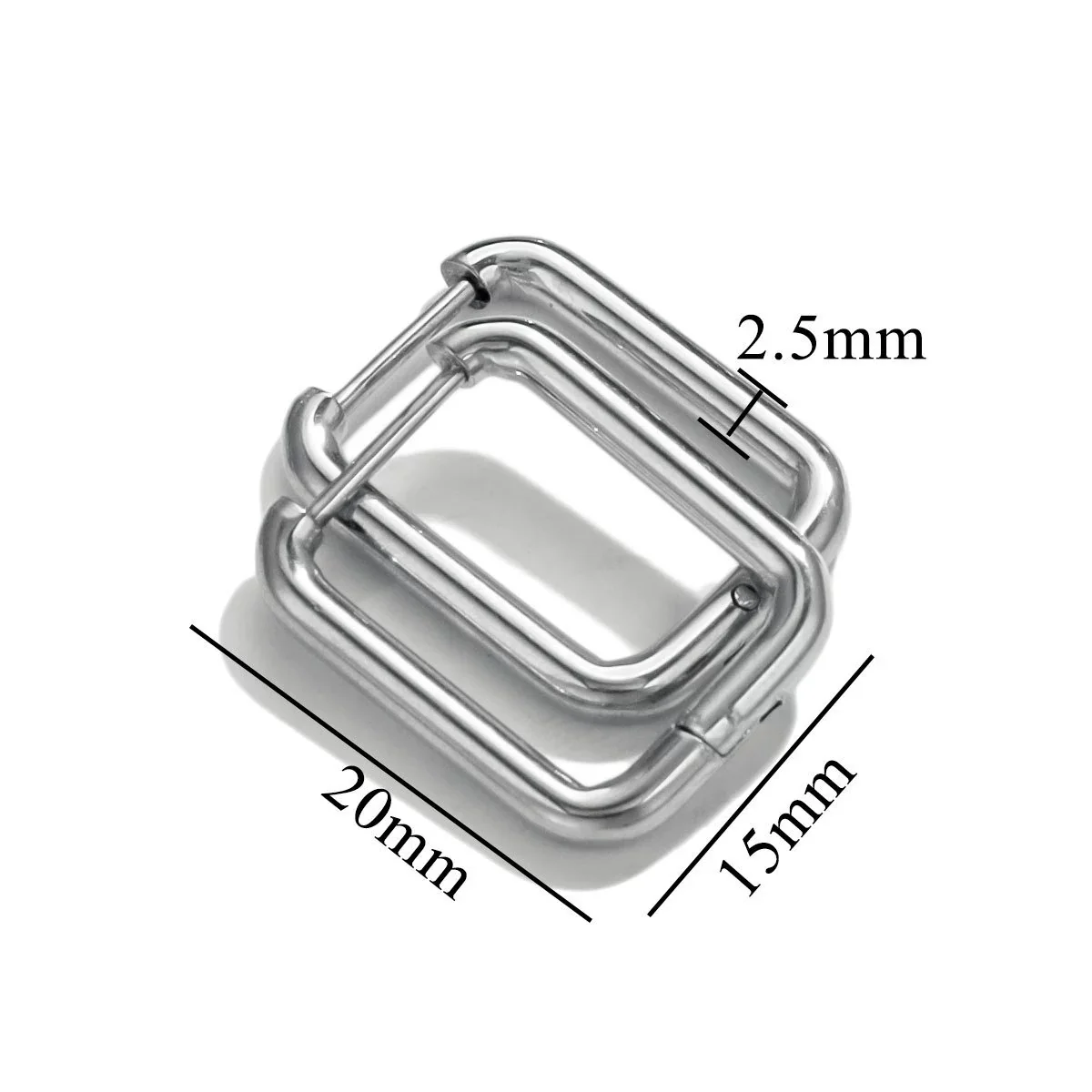 Stainless Steel Geometric Square Rectangular Earring Buckle Diy Jewelry Accessories Vacuum Plated Waterproof Simple Fashion - Image 7