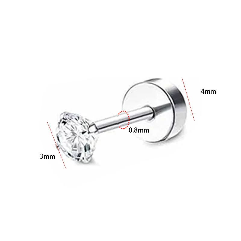 Stainless Steel Geometric Style Earrings Set With Diamonds - Image 29
