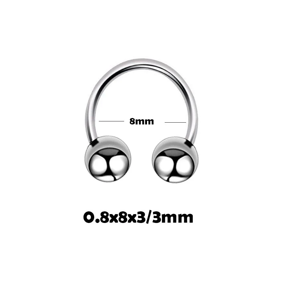 Stainless Steel Geometric Thin Rod Earrings And Horseshoe Lip Ring And Tshaped Lip Nail With Electroplating Treatment - Image 11