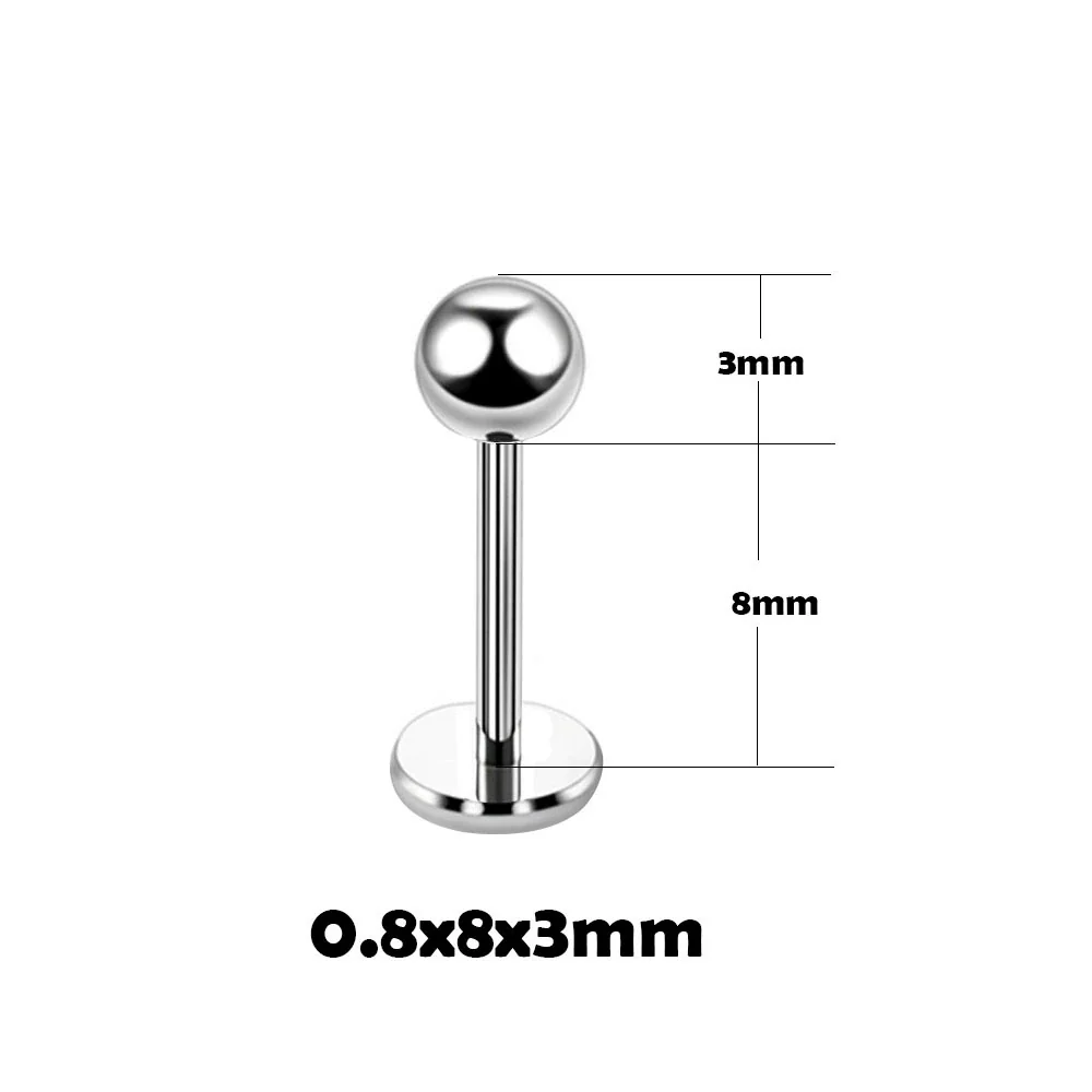 Stainless Steel Geometric Thin Rod Earrings And Horseshoe Lip Ring And Tshaped Lip Nail With Electroplating Treatment - Image 4
