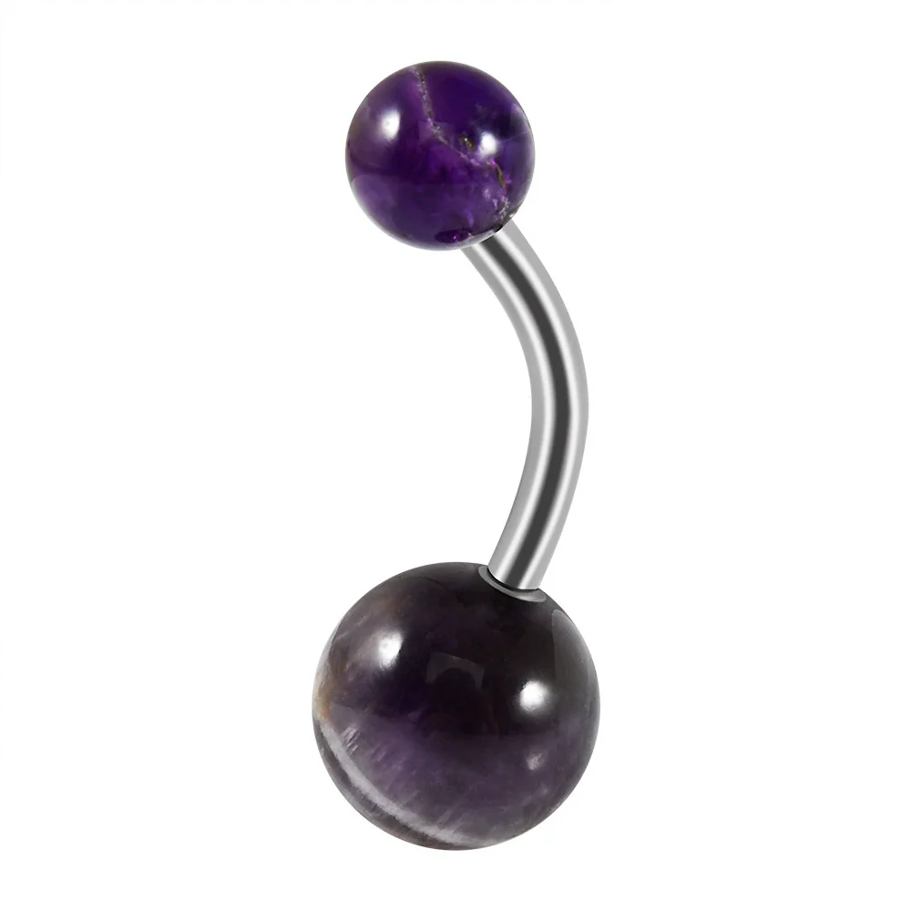 Stainless Steel Geometric Unisex Umbilical Ring - Image 10