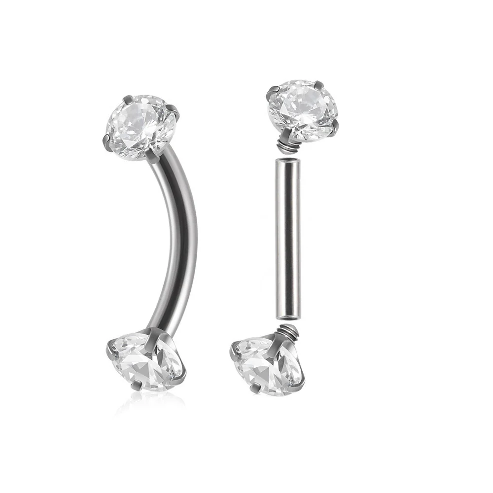 Stainless Steel Geometric Zircon Eyebrow Nails And Ear Cartilage Nails - Image 6